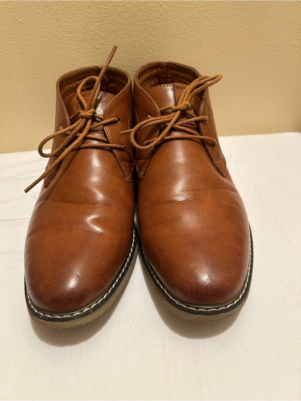 London Fog Men's Brown Leather Chukka Boots